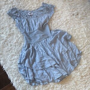 Princess Polly Sky Blue Ruffle Top